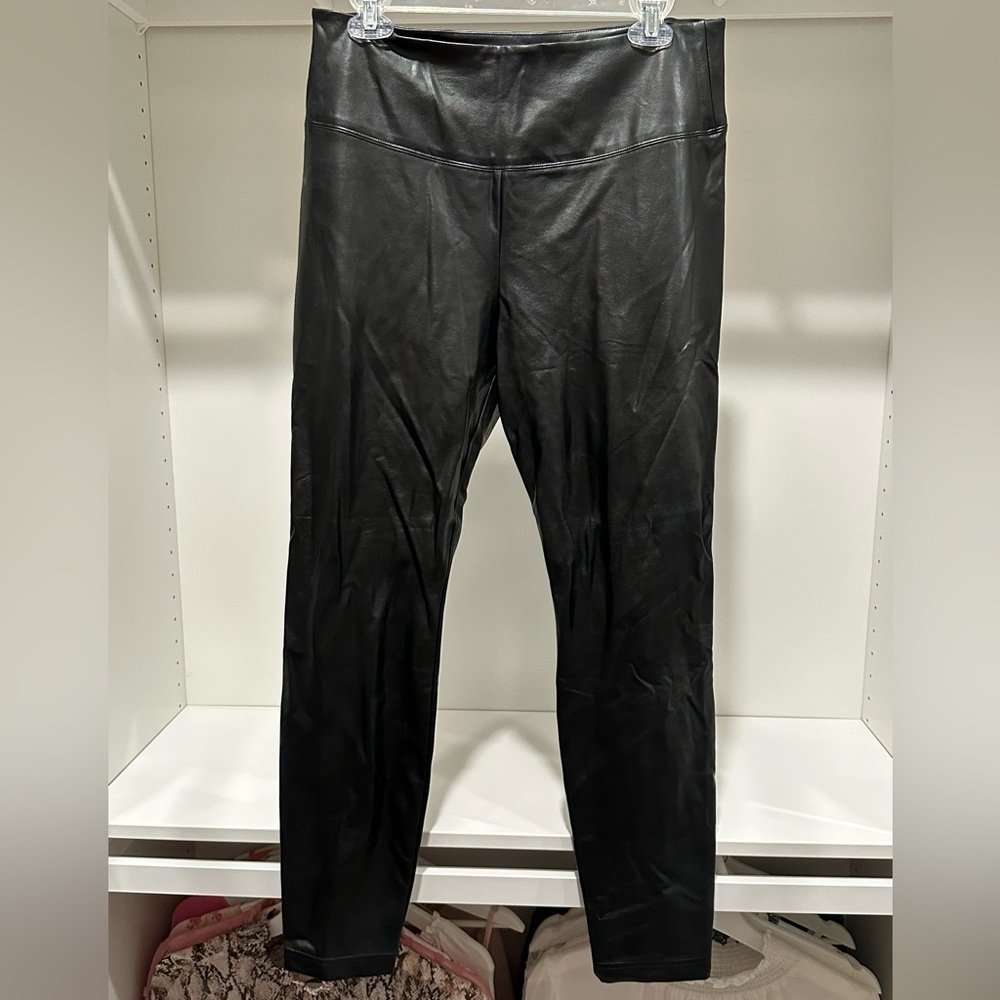 White House Black Market Faux Leather Leggings size 14